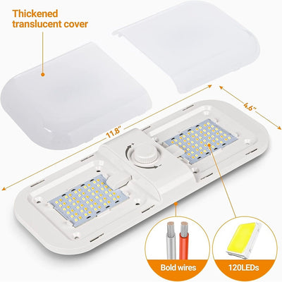 2Pcs RV Lights, Interior 1700LM 3 Color TEM Warm Cool Natural White Camper Lights Dimmable 12v-24v Led Lights Fixture Ceiling Dome Light Switch For RV - KinglyDay