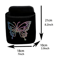 Bling Crystal Car Organizer Seat Back Bag Hanging Trash Big Capacity Butterfly Rhinestone Women Car Accessories - KinglyDay