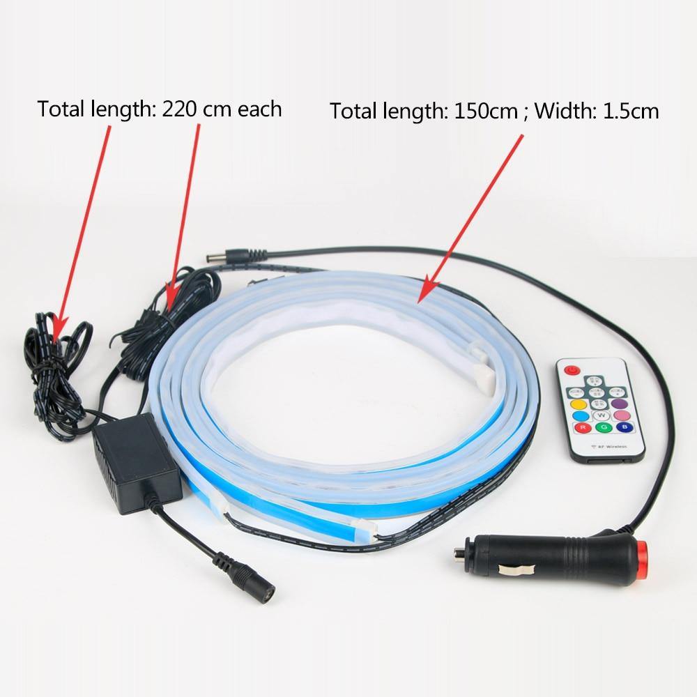 2PCS Car Door Streamer Lights Waterproof Car Flexible RGB Light Strip LED Lamp - KinglyDay