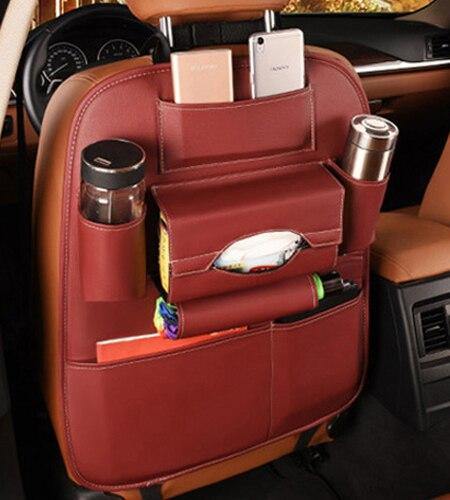 Leather Car-Styling Back Seat Storage Bag Organizer Multi-Pocket Storage - KinglyDay