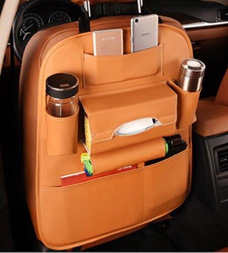 Leather Car-Styling Back Seat Storage Bag Organizer Multi-Pocket Storage - KinglyDay