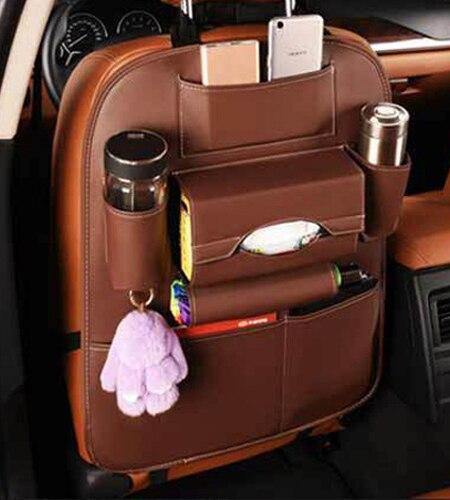 Leather Car-Styling Back Seat Storage Bag Organizer Multi-Pocket Storage - KinglyDay