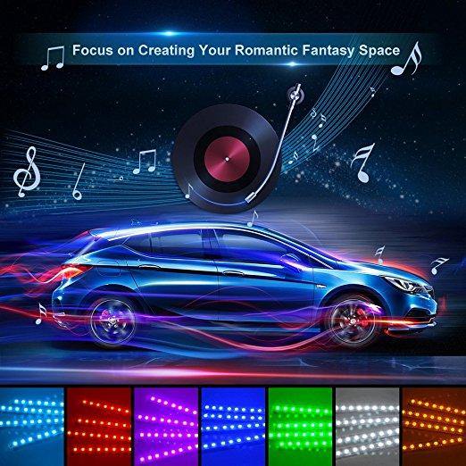 RGB LED Neon Interior Atmosphere Light Wireless Android IOS Control - KinglyDay