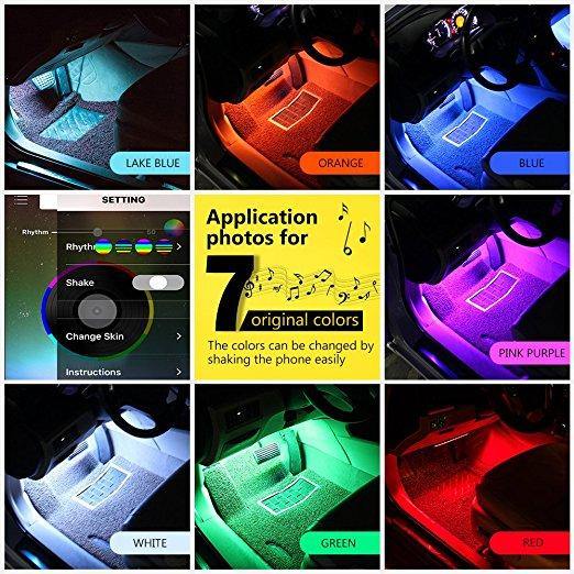 RGB LED Neon Interior Atmosphere Light Wireless Android IOS Control - KinglyDay