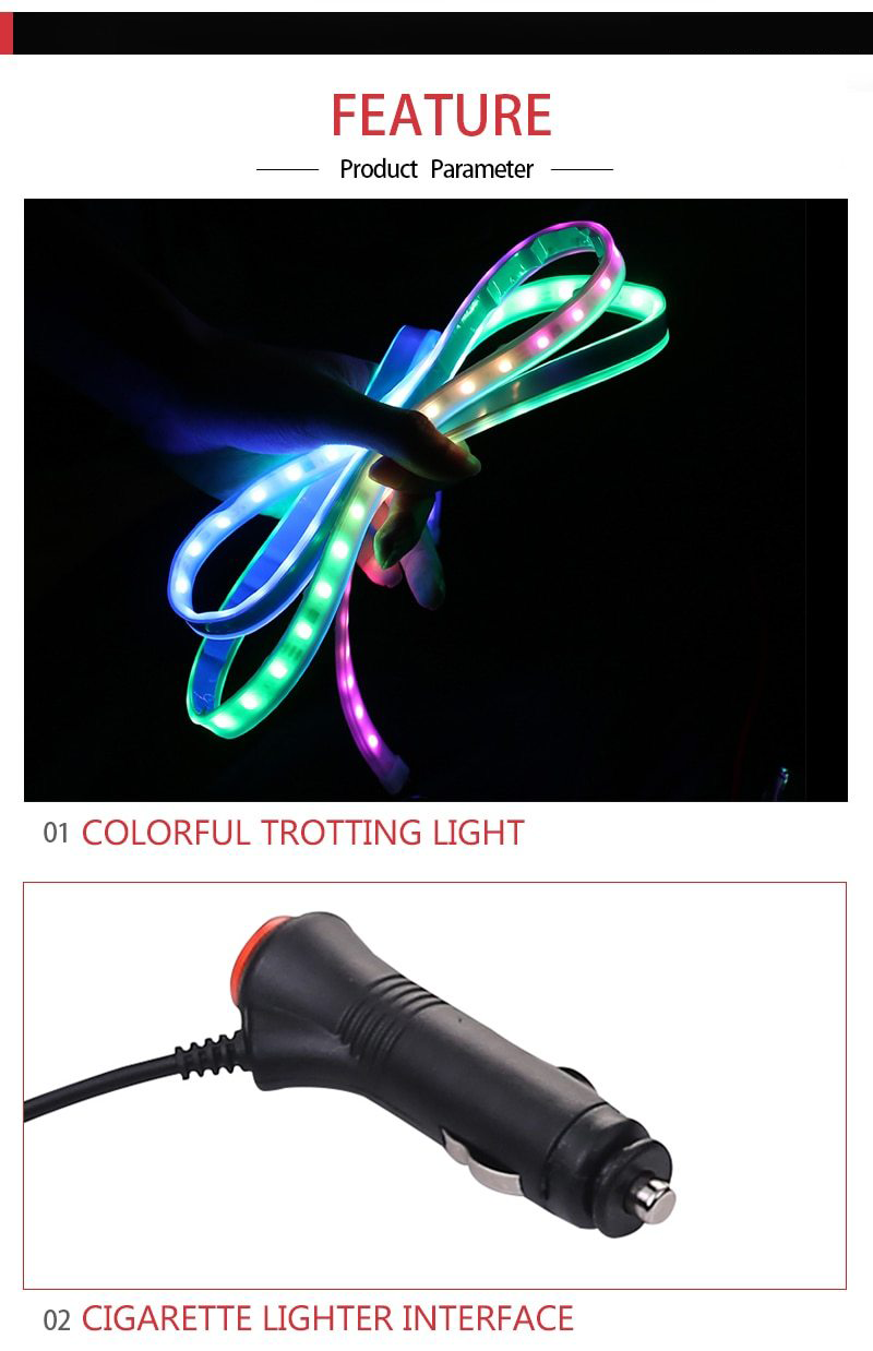 2PCS Car Door Streamer Lights Waterproof Car Flexible RGB Light Strip LED Lamp - KinglyDay