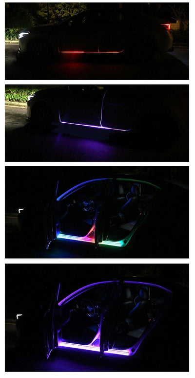 2PCS Car Door Streamer Lights Waterproof Car Flexible RGB Light Strip LED Lamp - KinglyDay