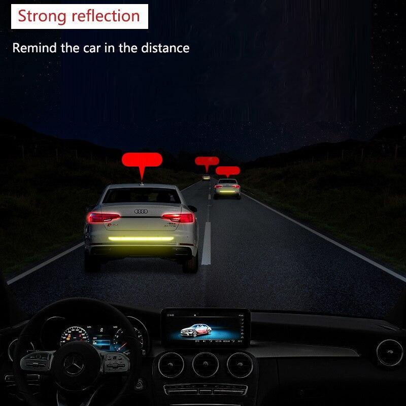 Car Auto Reflective Warn Strip Tape Bumper Safety Stickers Decal Car Accessories - KinglyDay