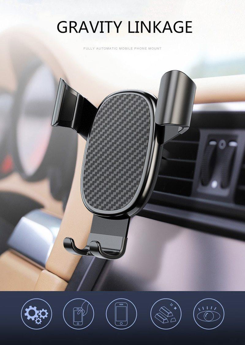 Car Holder Phone Stand Steady Fixed Bracket Gravity sensing Auto Grip - KinglyDay