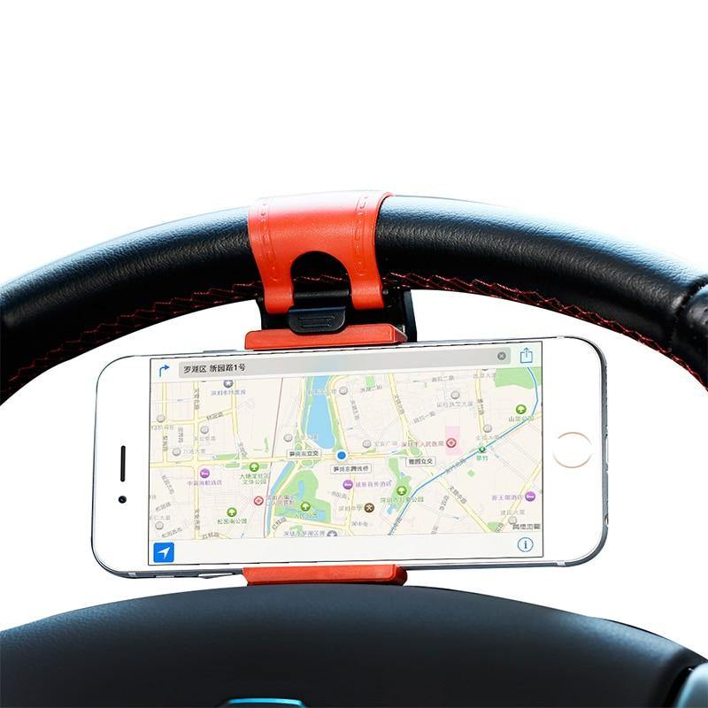 Car Interior GPS Phone Holder Mount Stand Steering Wheel Clip Accessories - KinglyDay