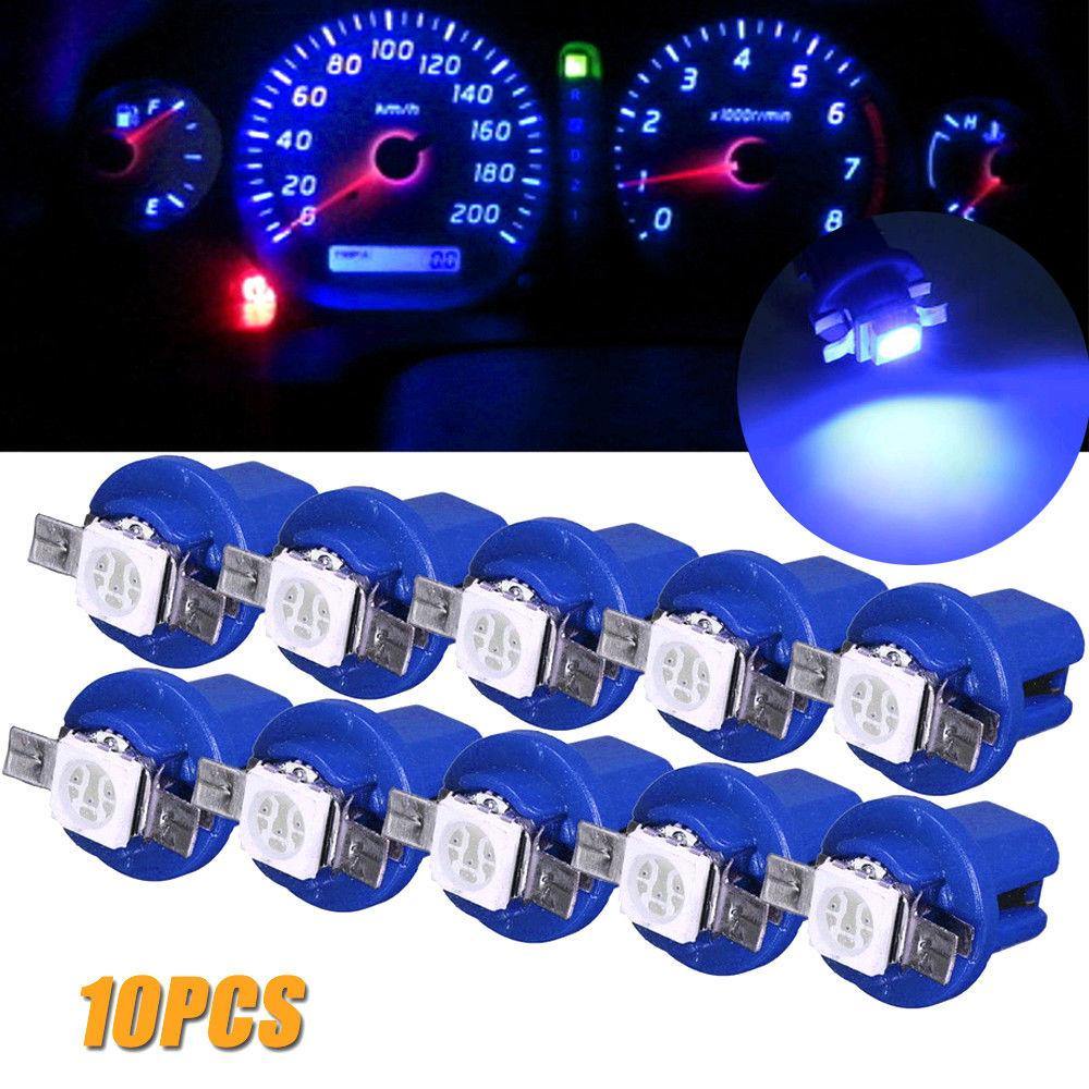 10PCS T5 B8.5D 5050 Car Dashboard Instrument Interior LED Light Bulbs Accessories - KinglyDay