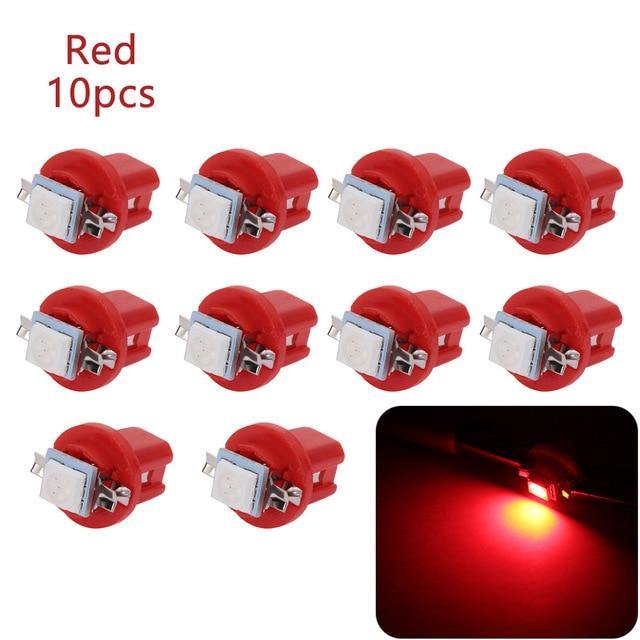 10PCS T5 B8.5D 5050 Car Dashboard Instrument Interior LED Light Bulbs Accessories - KinglyDay