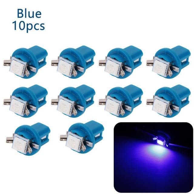 10PCS T5 B8.5D 5050 Car Dashboard Instrument Interior LED Light Bulbs Accessories - KinglyDay