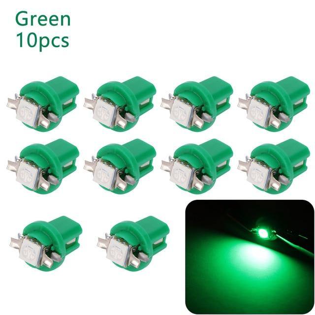 10PCS T5 B8.5D 5050 Car Dashboard Instrument Interior LED Light Bulbs Accessories - KinglyDay