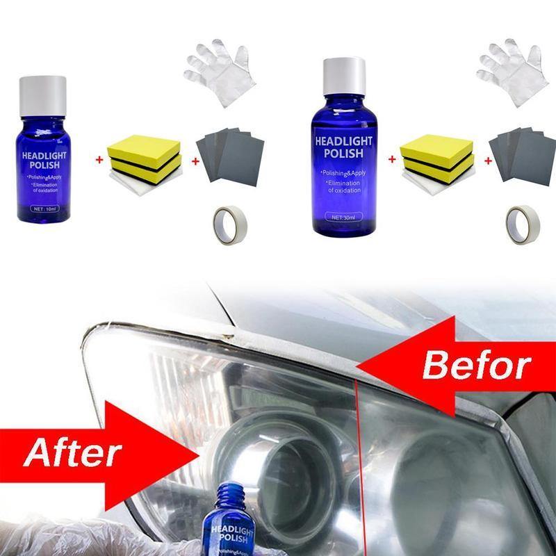 30ml Headlight Cover Len Restorer Repair Liquid Polish Cleaner Car Accessories - KinglyDay