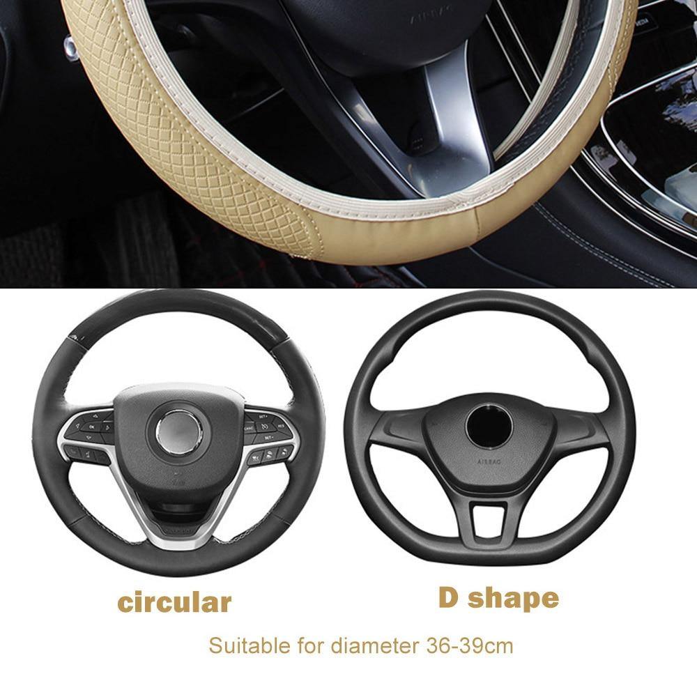 Microfiber Leather Car Steering Wheel Cover Good Grip Car Accessories For 15"/37-38CM - KinglyDay