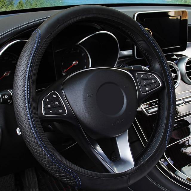 Microfiber Leather Car Steering Wheel Cover Good Grip Car Accessories For 15"/37-38CM - KinglyDay