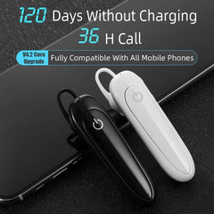 Wireless Earphone 24 Hours Play Business Bluetooth Headset Car Hands Free With Mic - KinglyDay