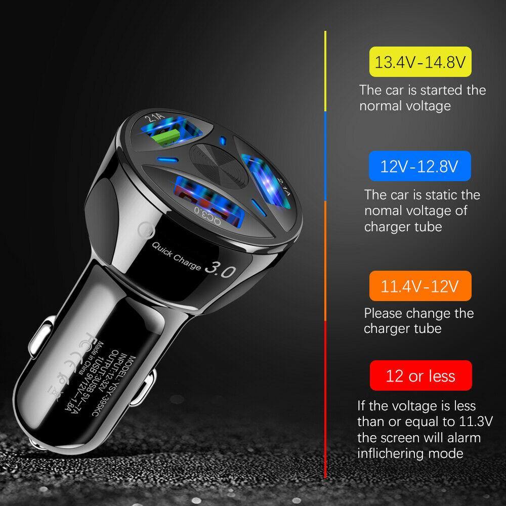 USB Car Charger QC 3.0 USB Fast Charging For Mobile Phone - KinglyDay