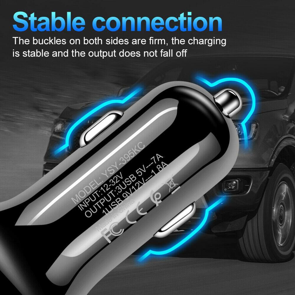 USB Car Charger QC 3.0 USB Fast Charging For Mobile Phone - KinglyDay