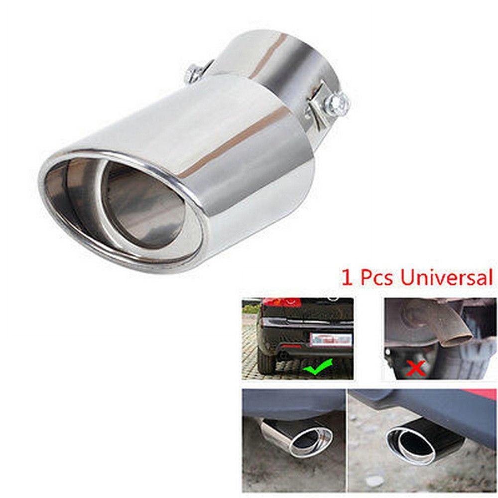 Chrome Car Stainless Steel Rear Exhaust Pipe Tail Muffler Tip Round Accessories - KinglyDay