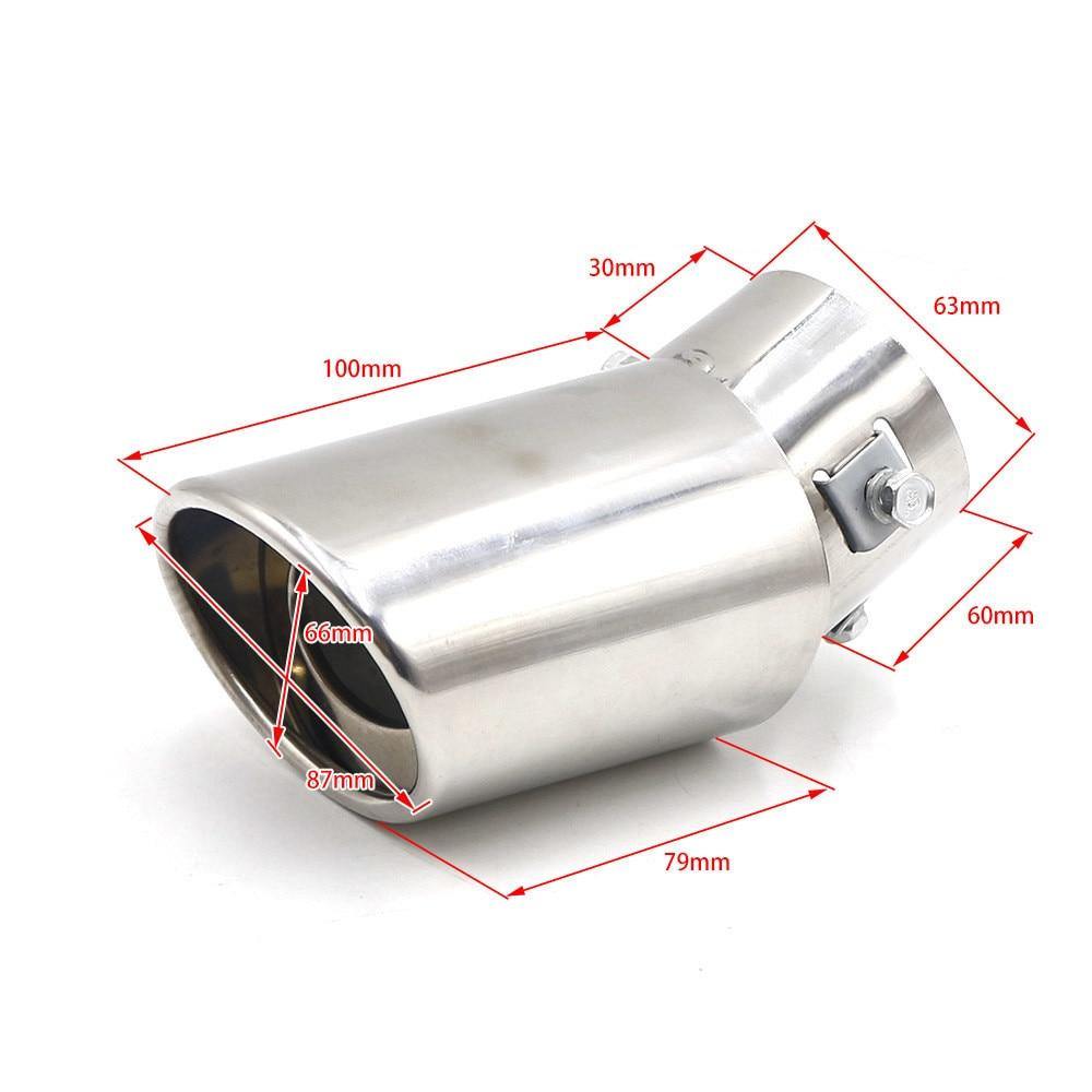 Chrome Car Stainless Steel Rear Exhaust Pipe Tail Muffler Tip Round Accessories - KinglyDay