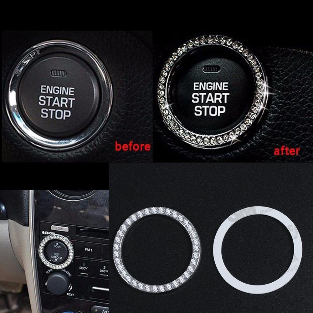 Auto Car SUV Diamond Ring Accessories Button Start Switch - KinglyDay