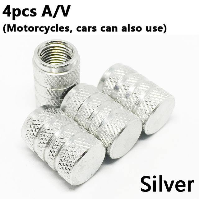 4pcs Aluminium Car Wheel Tyre Valve Stem Air Dust Cover Screw Caps Accessories - KinglyDay