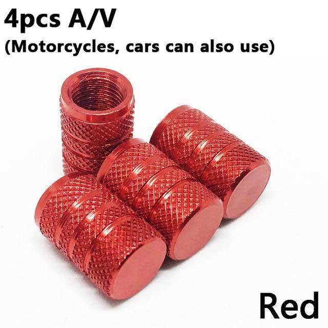 4pcs Aluminium Car Wheel Tyre Valve Stem Air Dust Cover Screw Caps Accessories - KinglyDay