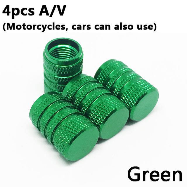 4pcs Aluminium Car Wheel Tyre Valve Stem Air Dust Cover Screw Caps Accessories - KinglyDay