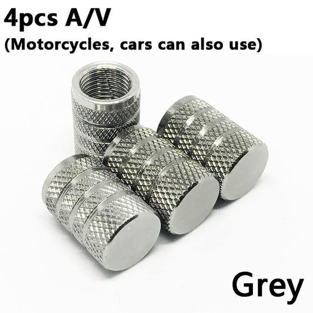 4pcs Aluminium Car Wheel Tyre Valve Stem Air Dust Cover Screw Caps Accessories - KinglyDay