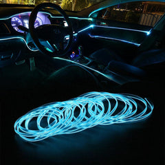 16.5FT LED Car Interior Decor Atmosphere Wire Strip Blue Light Lamp Accessories - KinglyDay