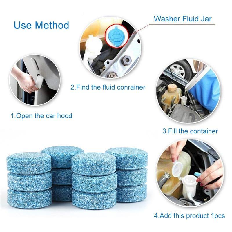 10PCS Car Windshield Washer Cleaning Solid Effervescent Tablets Accessories Kit - KinglyDay