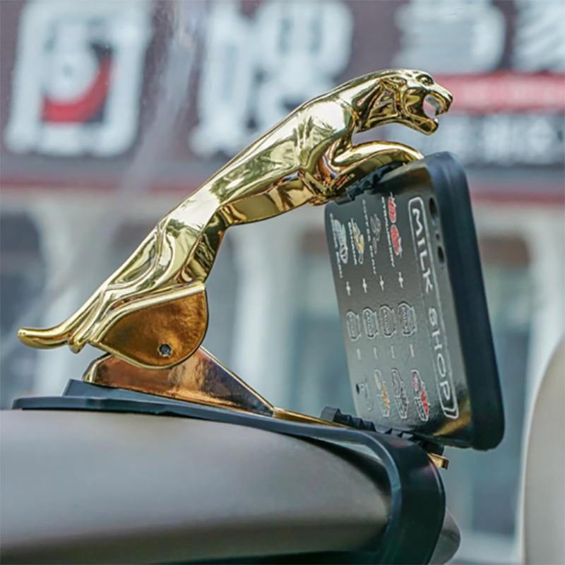 Jaguar Design Car Phone Holder Cellphone GPS 360 Degree Phone Mount Stand Adjust - KinglyDay