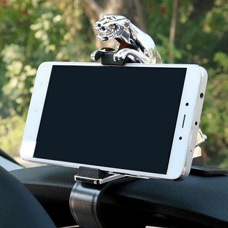 Jaguar Design Car Phone Holder Cellphone GPS 360 Degree Phone Mount Stand Adjust - KinglyDay