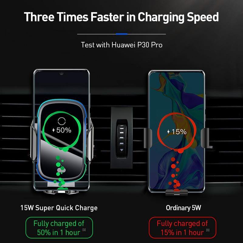 15W Fast Wireless Car Charger Mount for Air Vent Mount Car Intelligent Phone Holder - KinglyDay