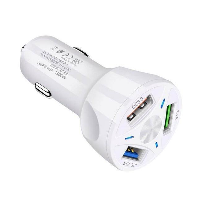 USB Car Charger QC 3.0 USB Fast Charging For Mobile Phone - KinglyDay