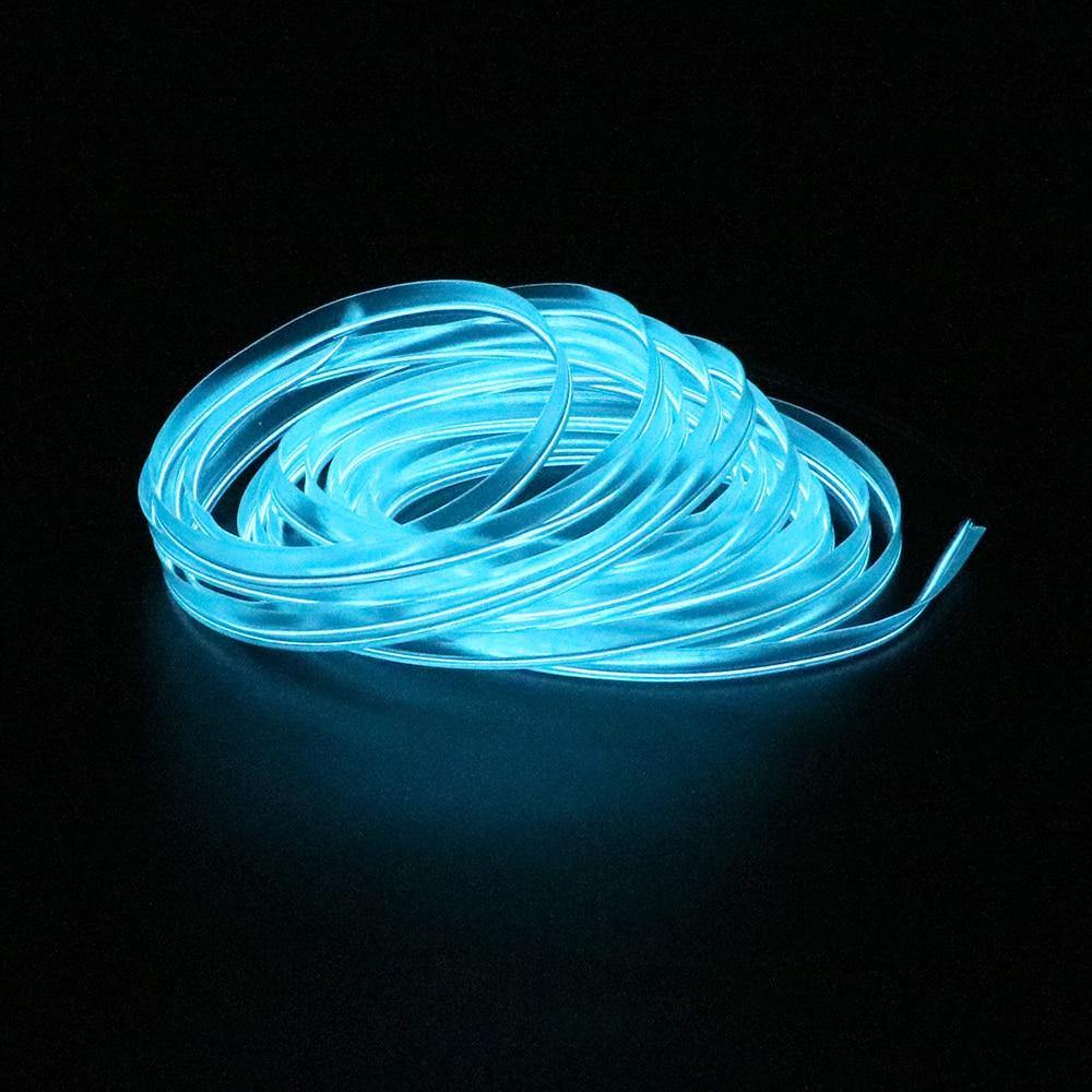 16.5FT LED Car Interior Decor Atmosphere Wire Strip Blue Light Lamp Accessories - KinglyDay