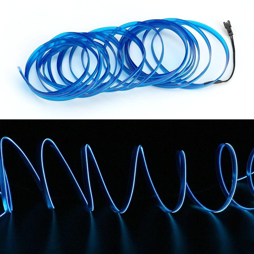 16.5FT LED Car Interior Decor Atmosphere Wire Strip Blue Light Lamp Accessories - KinglyDay