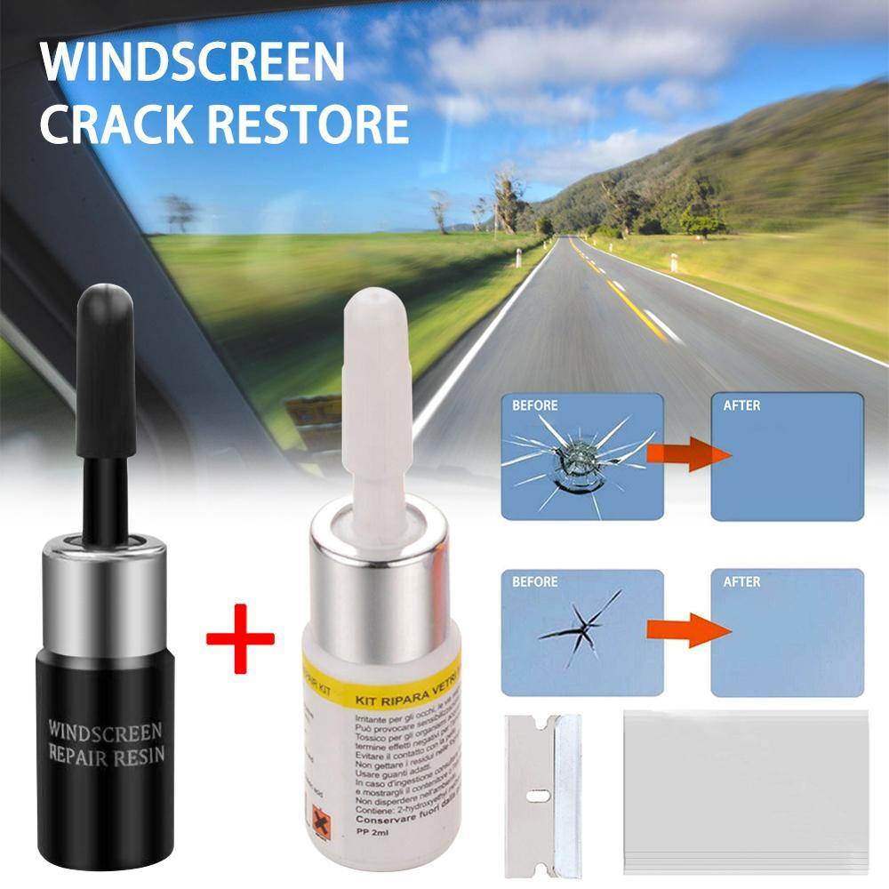 2 Pack Car Automotive Glass Nano Repair Fluid Kit Window Glass Crack Chip Repair - KinglyDay