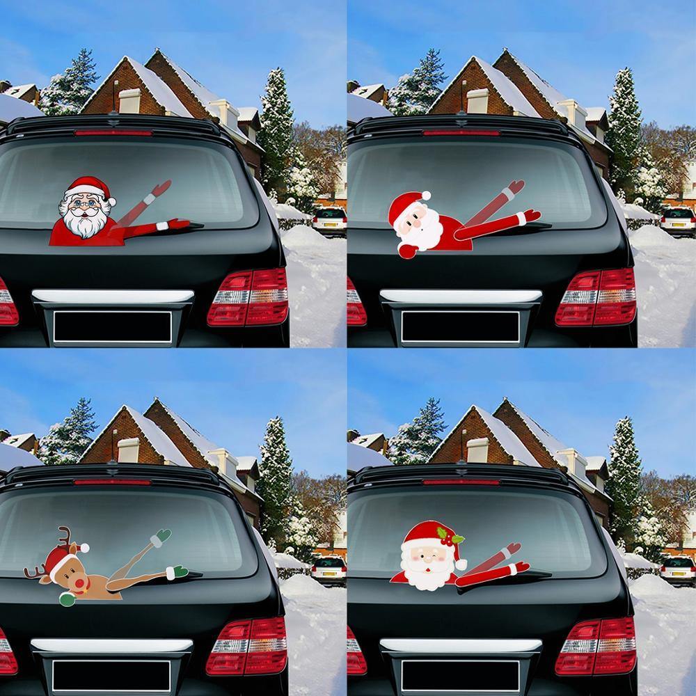 Christmas Rear Windshield Santa Claus Window Decals Car Wiper Sticker - KinglyDay