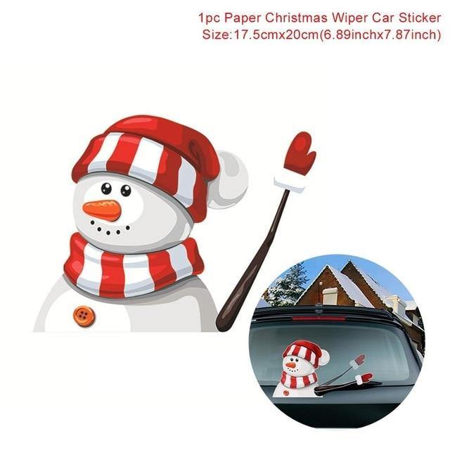 Christmas Rear Windshield Santa Claus Window Decals Car Wiper Sticker - KinglyDay