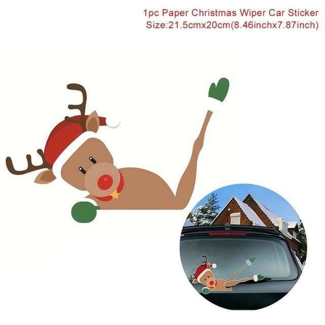 Christmas Rear Windshield Santa Claus Window Decals Car Wiper Sticker - KinglyDay