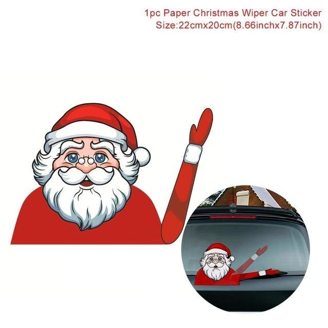 Christmas Rear Windshield Santa Claus Window Decals Car Wiper Sticker - KinglyDay