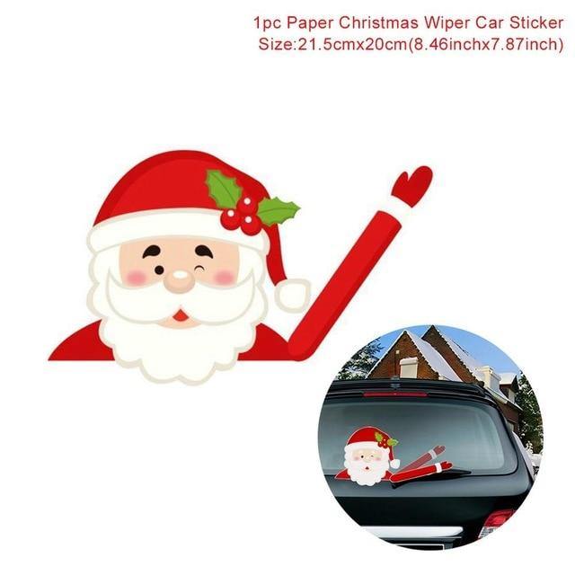 Christmas Rear Windshield Santa Claus Window Decals Car Wiper Sticker - KinglyDay