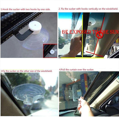 Universal Car Sunshade Curtain Black Cover - KinglyDay