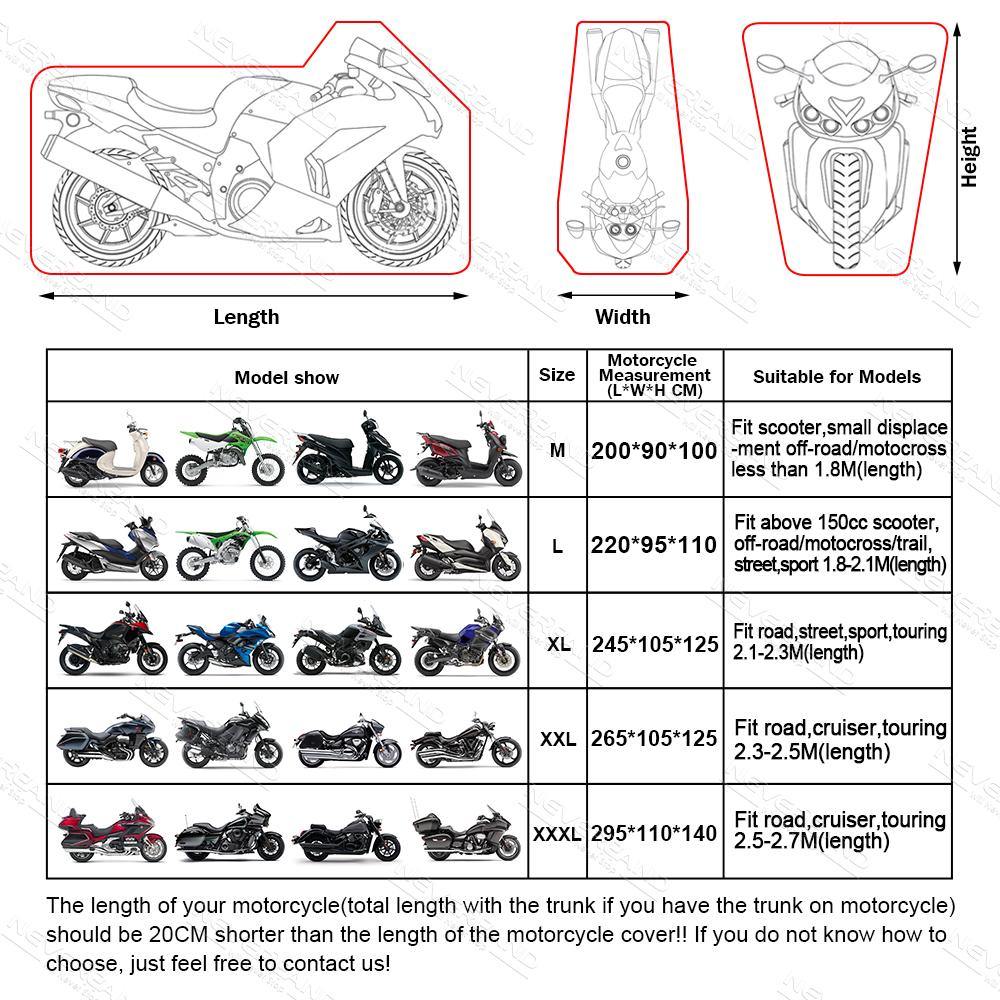 Motorcycle Cover All Season Waterproof Dustproof UV Protective - KinglyDay