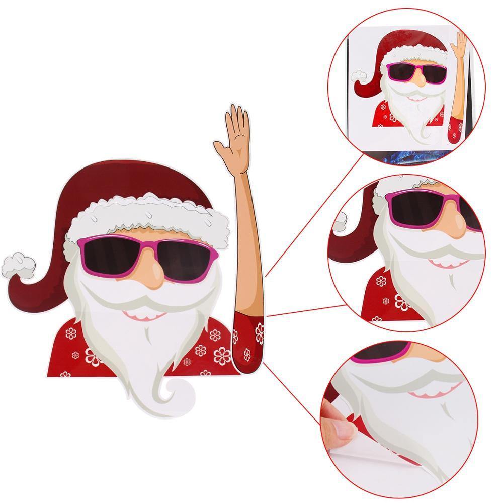 Christmas Rear Windshield Santa Claus Window Decals Car Wiper Sticker - KinglyDay