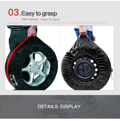 4Pcs Spare Tire Cover Case Polyester Tire Storage Bags Wheel Protector - KinglyDay