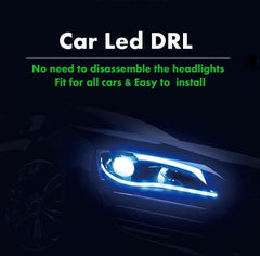 2PCS Ultrafine DRL Running Light Flexible Soft Tube Guide Car LED Strip Turn Signal - KinglyDay