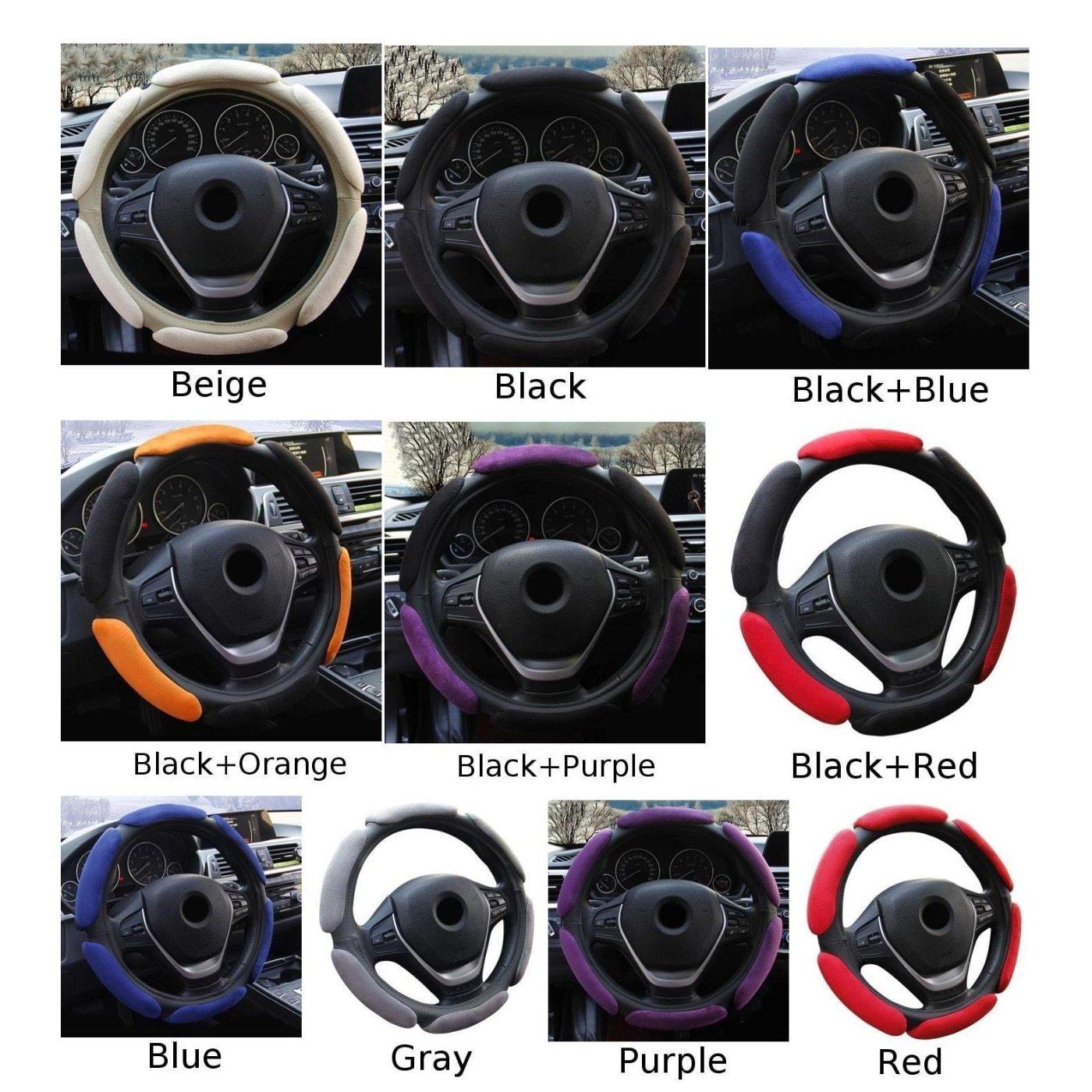 Universal Steering wheel cover Auto Inner Non-slip Flocking Cloth Cushion - KinglyDay